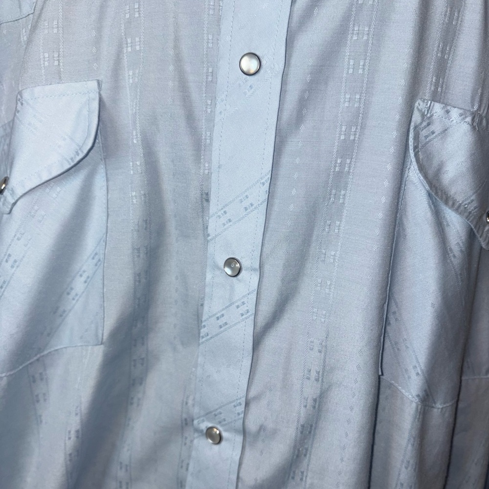 Vintage Western Blue Pearl Snap Shirt XLT - Picture 4 of 9